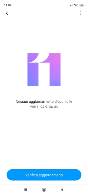Se il tuo telefono è aggiornato, vedrai la seguente schermata