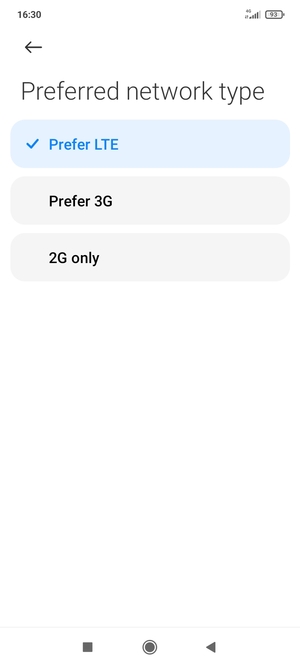 Select your preferred option