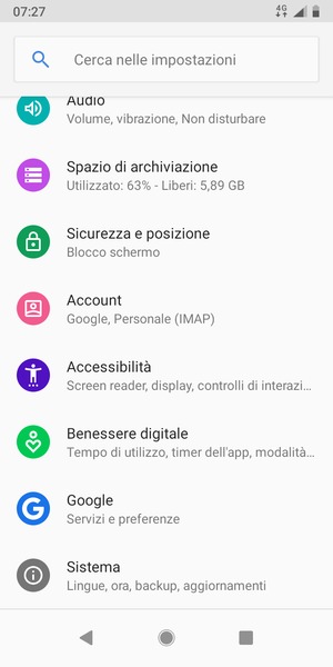 Scorri e seleziona Sicurezza e posizione