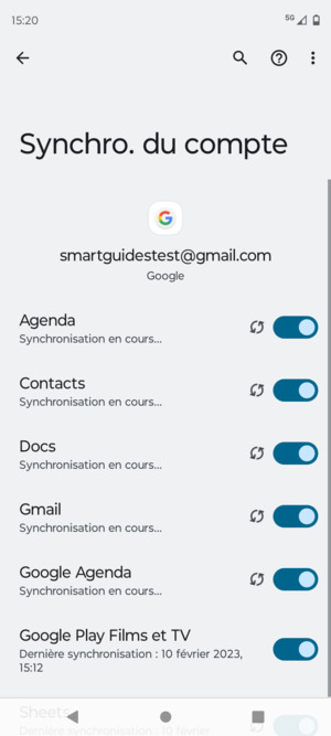 Vos informations seront synchronisées