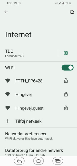 Vælg det trådløse netværk, du ønsker at oprette forbindelse til