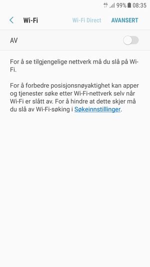Slå på Wi-Fi