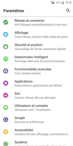 Sélectionnez Sécurité et position