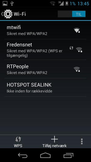 Vælg det trådløse netværk, du ønsker at oprette forbindelse til