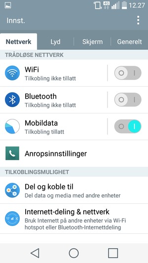 Velg Nettverk og Internett-deling & nettverk
