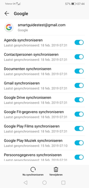Selecteer Nu synchroniseren