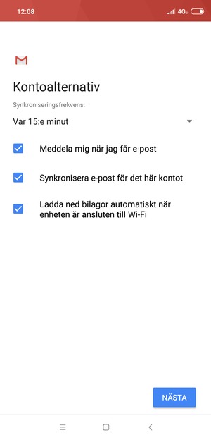 Välj NÄSTA