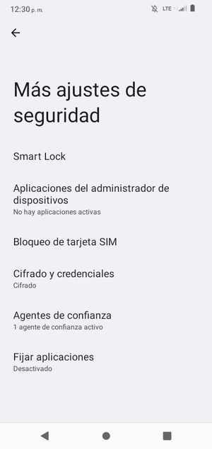 Seleccione Bloqueo de tarjeta SIM