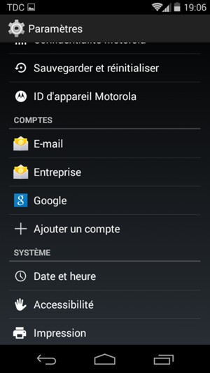 Faites défiler et sélectionnez Google