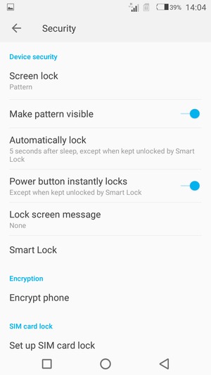 Select Set up SIM card lock