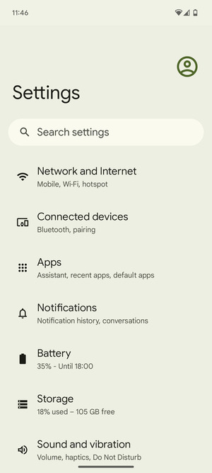 Select Network and Internet