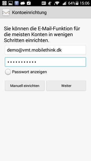 Geben Sie Ihre E-Mail-Adresse und Ihr Passwort ein. Wählen Sie Weiter