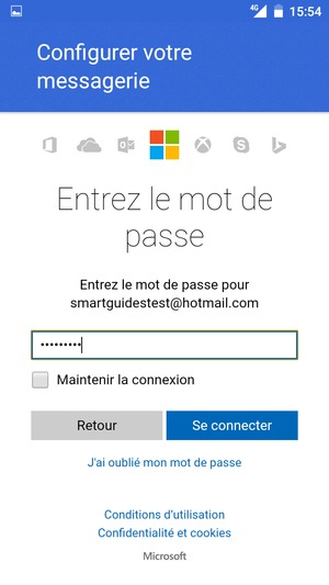 Saisissez votre mot de passe et sélectionnez Se connecter