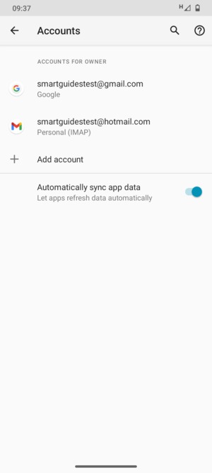 Select your Google account