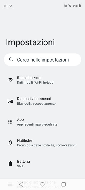 Seleziona Rete e Internet