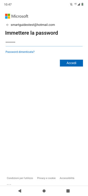 Inserisci la tua password e seleziona Accedi