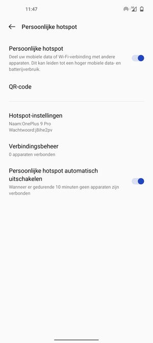 Uw telefoon is nu geïnstalleerd voor gebruik als modem