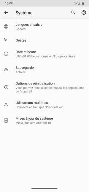 Sélectionnez Mises à jour du système