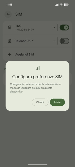 Seleziona Inizia