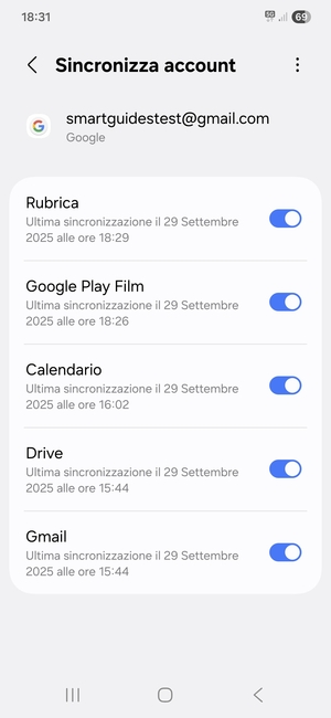 Assicurati che Rubrica sia selezionato