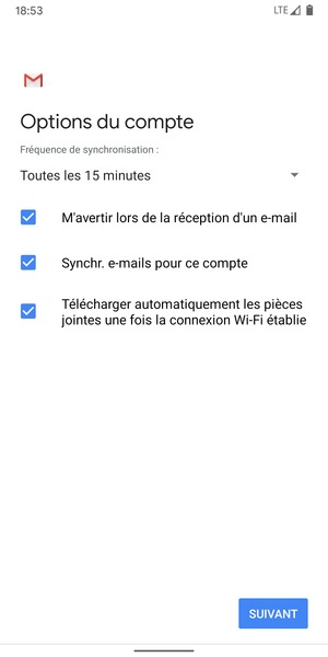 Sélectionnez SUIVANT
