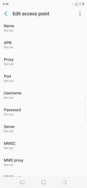 Enter Internet information