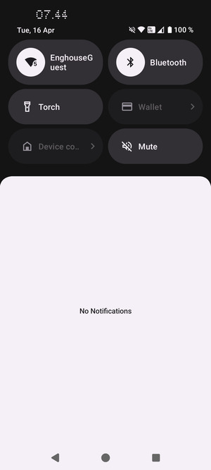 Slide down the top menu again