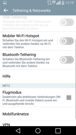 Scrollen Sie und wählen Sie Mobilfunknetze
