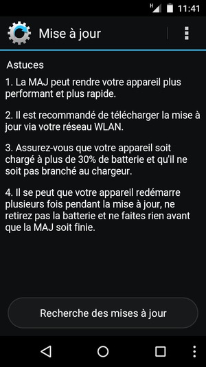 Sélectionnez Recherche des mises à jour