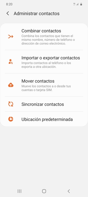 Seleccione Importar o exportar contactos