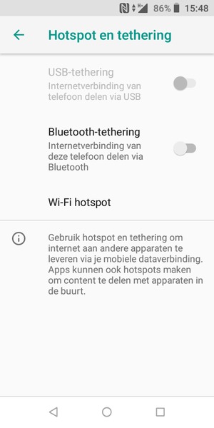 Selecteer Wi-Fi hotspot
