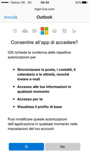 Seleziona Sì
