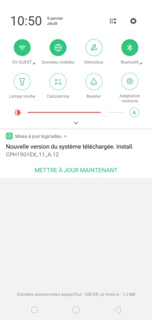 Déroulez à nouveau le menu du haut