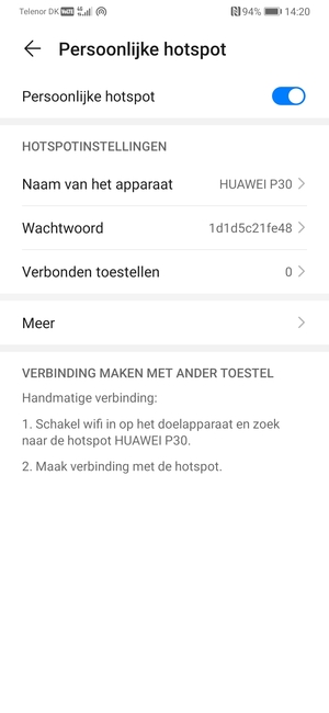 Uw telefoon is nu geïnstalleerd voor gebruik als modem