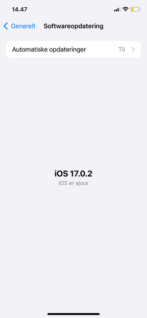 Hvis din iPhone er opdateret, vil du se følgende skærmbillede
