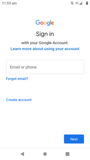 Enter your email address and select Next