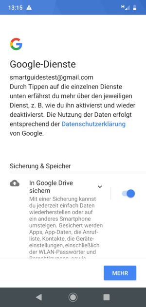Wählen Sie MEHR