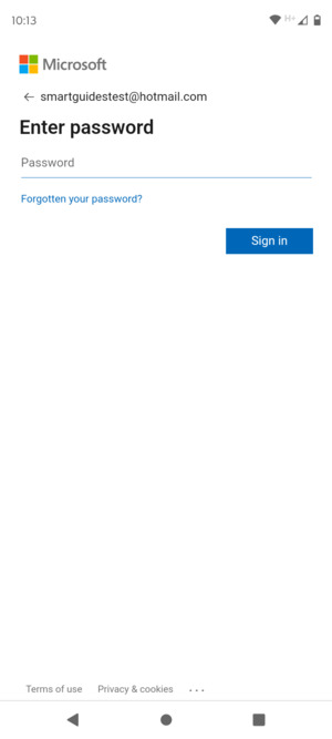 Enter your password and select Sign in