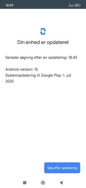 Hvis din telefon er opdateret, vil du se følgende skærmbillede