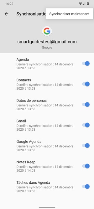 Sélectionnez Synchroniser
maintenant