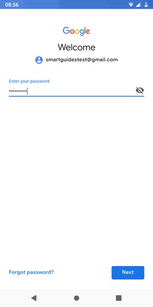 Enter your password and select Next