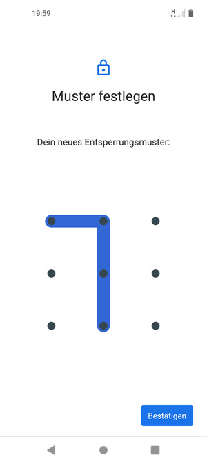 Zeichnen Sie das Entsperrmuster erneut und wählen Sie Bestätigen