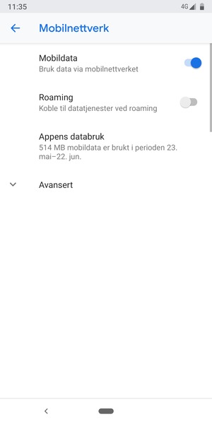 Velg Avansert