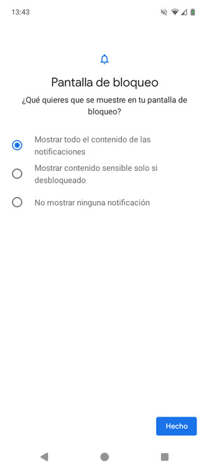 Seleccione la opción deseada y seleccione Hecho