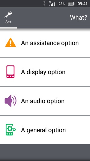 Scroll to and select A general option