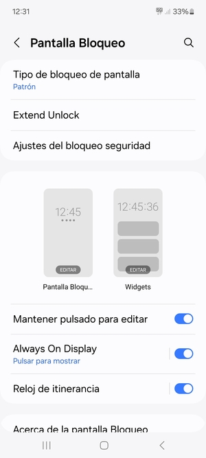 El teléfono ha sido asegurado con un bloqueo de pantalla