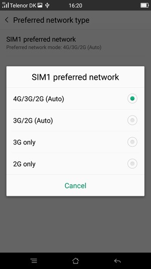 Select your preferred option