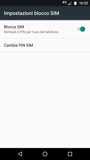 Seleziona Cambia PIN SIM