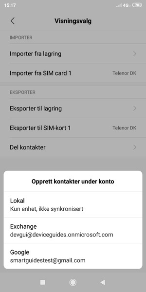 Velg din Google-konto