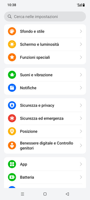 Scorri e seleziona Sicurezza e privacy